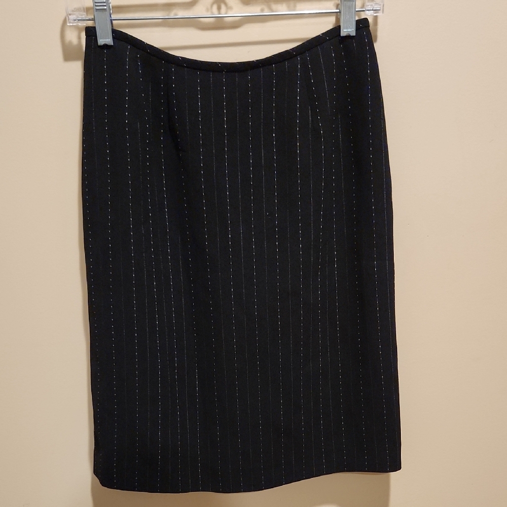 Pinstripe Black Pencil Skirt Size 2P